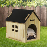 NNEIDS Wooden Dog House Pet Kennel Timber Indoor Cabin Extra Large Oak XL