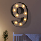 NNEIDS LED Metal Number Lights Free Standing Hanging Marquee Event Party D?cor Number 9