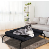NNEIDS Pet Bed Heavy Duty Frame Hammock Bolster Trampoline Dog Puppy Mesh L Black