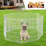 NNEIDS Pet Dog Playpen Puppy Exercise 8 Panel Fence Silver Extension No Door 36"