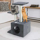 NNEIDS 0.6M Cat Scratching Post Tree Gym House Condo Furniture Scratcher Tower Grey