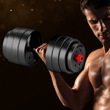 NNEIDS Dumbbells Barbell Weight Set 40KG Adjustable Rubber Home GYM Exercise Fitness