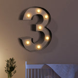 NNEIDS LED Metal Number Lights Free Standing Hanging Marquee Event Party D?cor Number 3