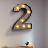NNEIDS LED Metal Number Lights Free Standing Hanging Marquee Event Party D?cor Number 2