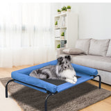 NNEIDS  Pet Bed Heavy Duty Frame Hammock Bolster Trampoline Dog Puppy Mesh L Blue