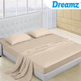 NNEIDS 4 Pcs Natural Bamboo Cotton Bed Sheet Set in Size King Ivory
