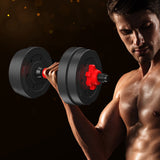 NNEIDS Dumbbells Barbell Weight Set 15KG Adjustable Rubber Home GYM Exercise Fitness