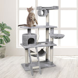 NNEIDS Cat Tree Beastie Scratching Post Pet Scratcher Condo Tower 140cm Grey