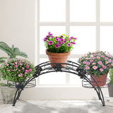 NNEIDS 2X Plant Stand Outdoor Indoor Metal Black Flower Pot Shelf Garden Corner Shelves