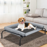 NNEIDS Heavy Duty Pet Bed Bolster Trampoline Dog Puppy Cat Hammock Mesh M Grey