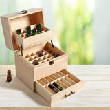 NNEIDS Storage Box Wooden 59 Slots Aromatherapy Organiser Container Case