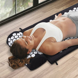NNEIDS Mat Yoga Massage Sit Lying Pain Stress Relax Black 130 x 50cm