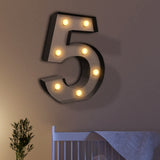 NNEIDS LED Metal Number Lights Free Standing Hanging Marquee Event Party D?cor Number 5