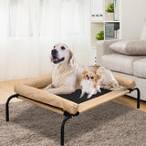 NNEIDS Pet Bed Heavy Duty Frame Hammock Bolster Trampoline Dog Puppy Mesh S Tan