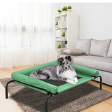 NNEIDS Pet Bed Heavy Duty Frame Hammock Bolster Trampoline Dog Puppy Mesh L Green