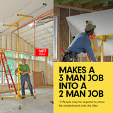 NNEDPE 16ft Plaster Drywall Board Sheet Panel Hoist Lifter