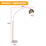 NNEDPE Sarantino Arc Floor Lamp Antique Brass Finish with Marble Base