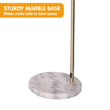 NNEDPE Sarantino Arc Floor Lamp Antique Brass Finish with Marble Base