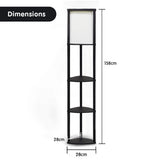NNEDPE Sarantino Wood Etagere Floor Lamp in Tripod Shape 3 Wooden Shelves