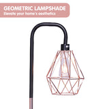 NNEDPE Sarantino Rose Gold Floor Lamp with Geometric Shade