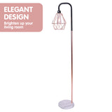 NNEDPE Sarantino Rose Gold Floor Lamp with Geometric Shade