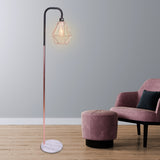 NNEDPE Sarantino Rose Gold Floor Lamp with Geometric Shade