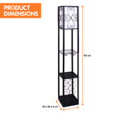NNEDPE Sarantino Metal Etagere Floor Lamp with Wine Holder Shelf