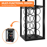 NNEDPE Sarantino Metal Etagere Floor Lamp with Wine Holder Shelf