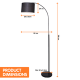 NNEDPE Sarantino Metal Arc Arm Floor Lamp Shade Black