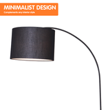 NNEDPE Sarantino Metal Arc Arm Floor Lamp Shade Black