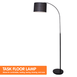 NNEDPE Sarantino Metal Arc Arm Floor Lamp Shade Black