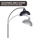NNEDPE Sarantino Dark Grey Floor Lamp Industrial Chic Adjustable Angle
