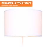 NNEDPE Sarantino Metal Tripod Floor Lamp Shade with Wooden Table Shelf