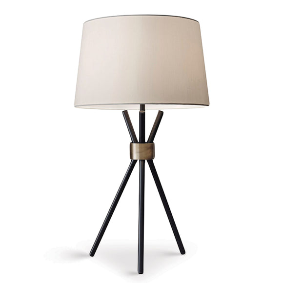 NNEDPE Sarantino Metal Tripod Table Lamp with Antique Brass Accent