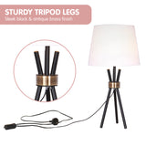 NNEDPE Sarantino Metal Tripod Table Lamp with Antique Brass Accent