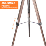 NNEDPE Sarantino Timber Tripod Floor Lamp Adjustable Height Taper Fabric