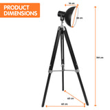 NNEDPE Sarantino Tripod Floor Spot Lamp Reading Adjustable Height Metal Black
