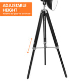 NNEDPE Sarantino Tripod Floor Spot Lamp Reading Adjustable Height Metal Black