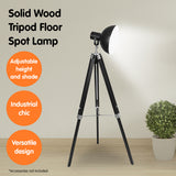 NNEDPE Sarantino Tripod Floor Spot Lamp Reading Adjustable Height Metal Black