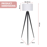 NNEDPE Sarantino Minimalist Modern Tripod Floor Lamp Black