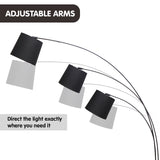 NNEDPE Sarantino 3-Light Arc Floor Lamp Adjustable Black Taper Shades
