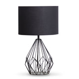 NNEDPE Sarantino Metal Wire Table Lamp in Black Finish With Black Drum Shade