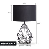 NNEDPE Sarantino Metal Wire Table Lamp in Black Finish With Black Drum Shade