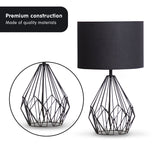 NNEDPE Sarantino Metal Wire Table Lamp in Black Finish With Black Drum Shade