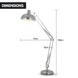 NNEDPE Sarantino Metal Architect Floor Lamp Shade Adjustable Height - Chrome