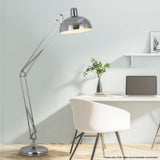 NNEDPE Sarantino Metal Architect Floor Lamp Shade Adjustable Height - Chrome