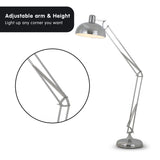 NNEDPE Sarantino Metal Architect Floor Lamp Shade Adjustable Height - Chrome