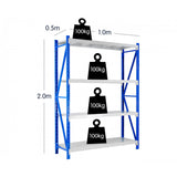 NNEDPE 2 Garage Storage Steel Rack Long Span Shelving 1.5m-wide 400kg