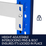 NNEDPE 1 Bay Garage Storage Steel Rack Long Span Shelving 1.0m-wide 400kg