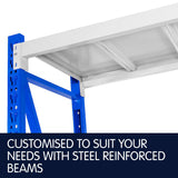 NNEDPE 1 Bay Garage Storage Steel Rack Shelving 1.5m 800kg